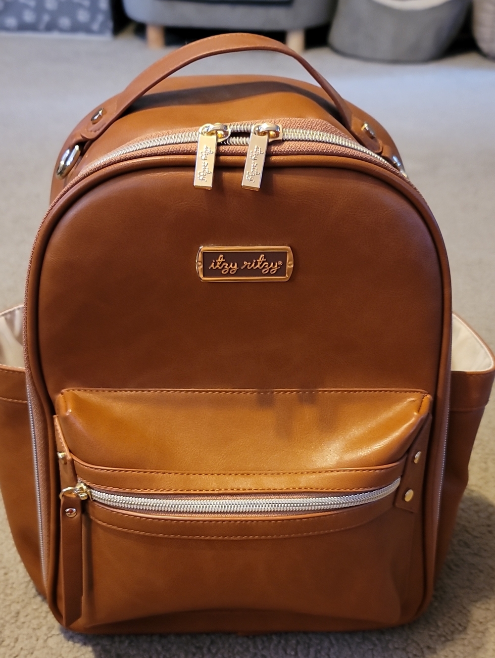 Itzy Ritzy Mini Backpack Cognac
